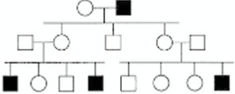Question: In the following pedigree, the indicated trait is caused bywhich type of allele? Assume the trai...